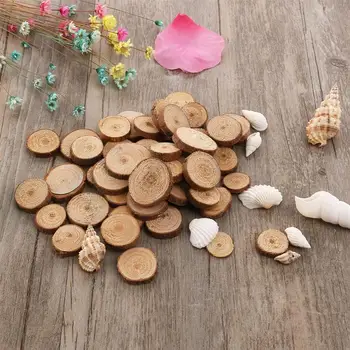 

100pcs 1.5-3CM Wood Log Slices Discs Embellishments Small Mini Shape For Craft Decoration And Wedding Centerpieces