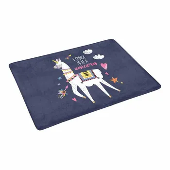 

Llama Alpaca in Unicorn Horn with Funny Quotes I Choose to Be a Unicorn Doormat Indoor Outdoor Entrance Rug Floor Mats Door Mat