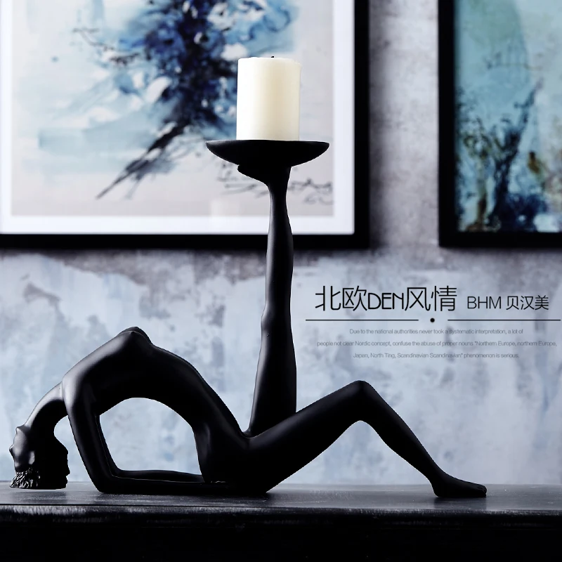 Креативный танцор подсвечник домашний декоративный подсвечник ремесла украшение комнаты Смола статуэтка предметы смола статуя девушки 50XX205