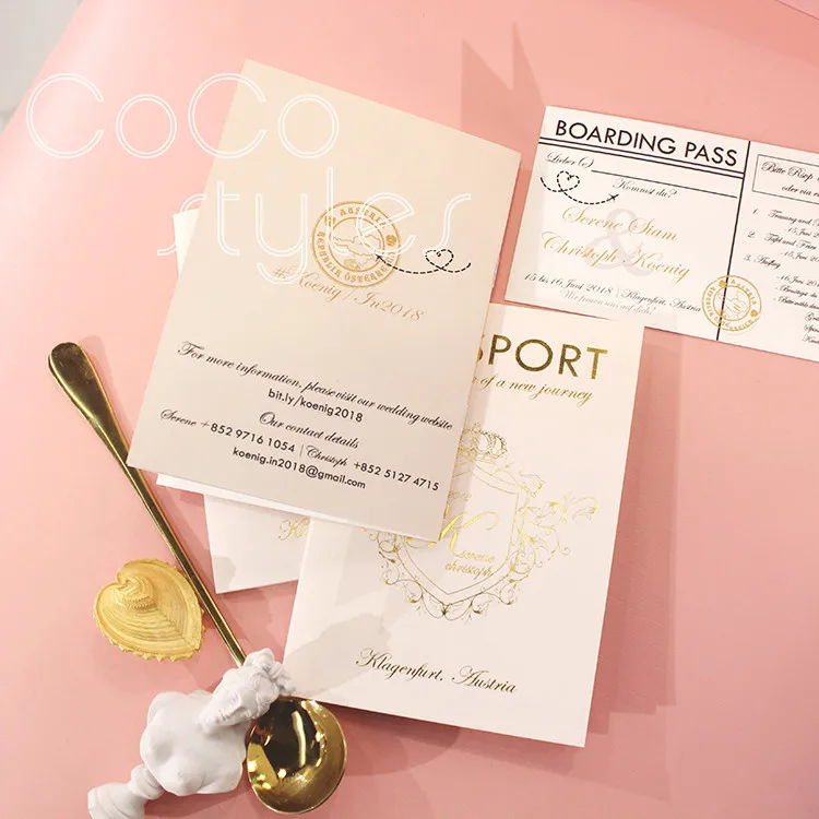 Cocostyles заказ фантазии воды цвет паспорта дизайн пригласительный билет с тег для назначения Свадебное приглашение
