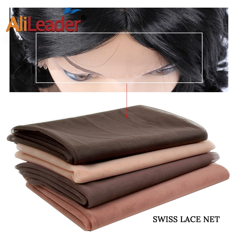 Alileader Invisible Lace Wig Making 1/4 Yard Swiss Lace Net For Making Lace Wig Hairnet Accessories Weaving Cap Tools Hair Net