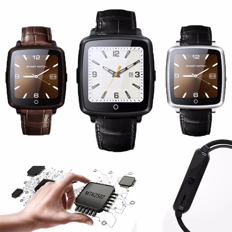 

New SmartWatch U11C Leather Strap Bluetooth Smart Watch Support Micro SIM Card Camera Pedometer Watch Phone for  iPhone /Android