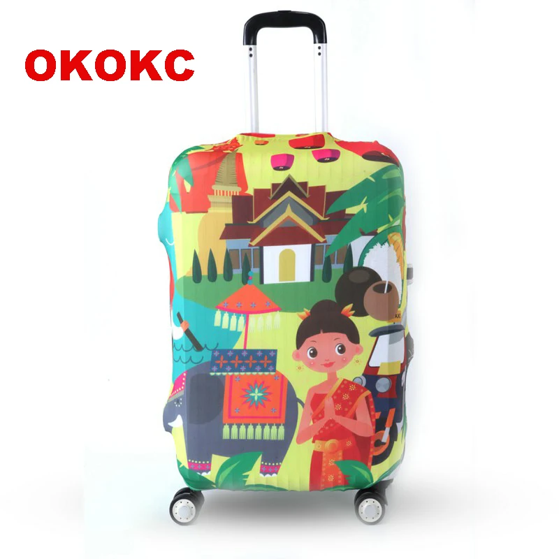 

OKOKC Thailand Style Elastic Travel Luggage Suitcase Protective Cover for Trunk Case Apply to 19''-32'' Suitcase Cover