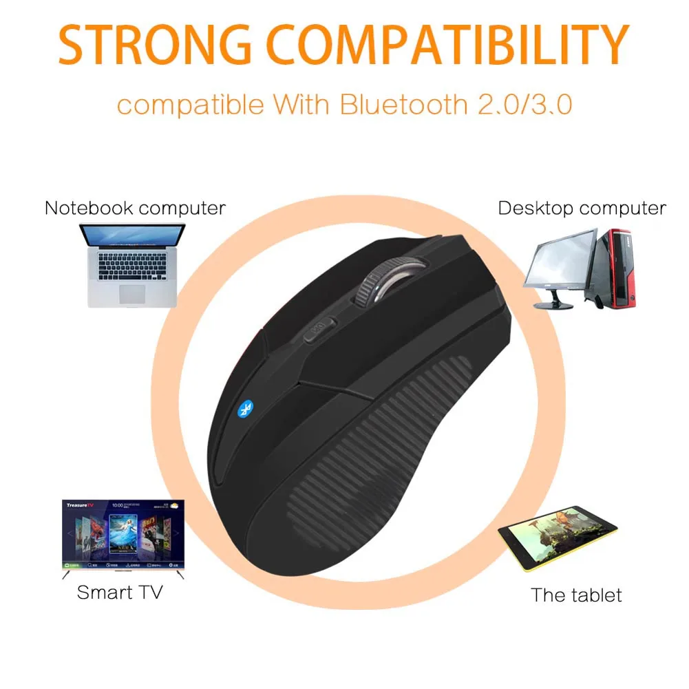 

Wireless Bluetooth Mouse Durable 10M Connect 2.4Ghz For Computer TV Tablet Office ND998