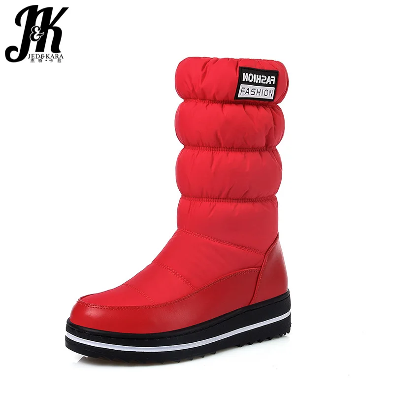 

JK 2018 New Plus Size 35-44 Plush Warm Down Snow Boots Women Skid Proof Wedges Shoes Woman Winter Boots Platform Fur Shoes