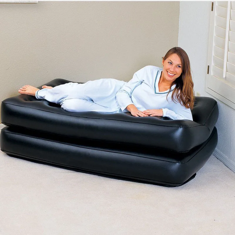Us 69 99 50 Off Multifunctional Inflatable Sofa Leather Folding Bed Outddor Furniture Garden Bedroom Portable Soft For 2 Person In
