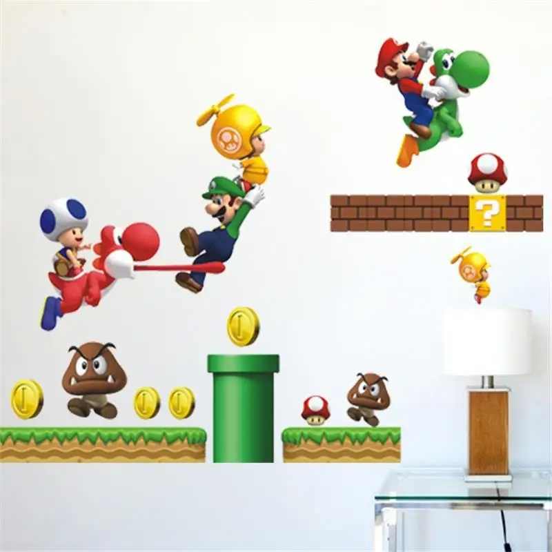  Super Mario 3D Cartoon Wall Stickers For Kids room kindergarten Decoration wall stickers Home Decor - 32659876242