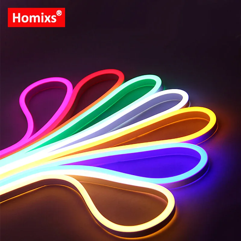 Homixs светодиодный гибкие полосы света AC 220 В 240 smd2835 neon flex трубки 120 светодиодный/M IP68