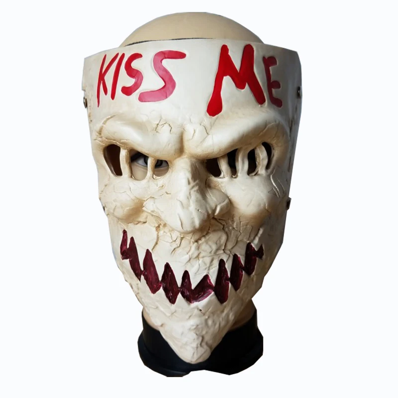 

New Arrival Movie Themed The Purge 3 Election Year Kiss Me Cosplay Horror Resin Skull Mask Halloween Masquerade Party Mask