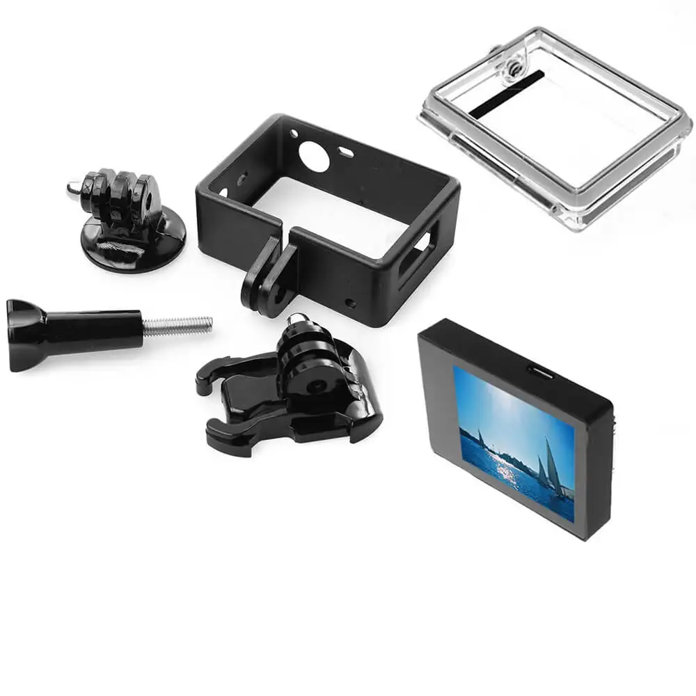 LCD Screen BacPac Display For GoPro Hero 33+4+Expanded Frame+Buckle Mount+Adapter+Backdoor Case Cover For GoPro Hero4 Hero 3+3 (1)