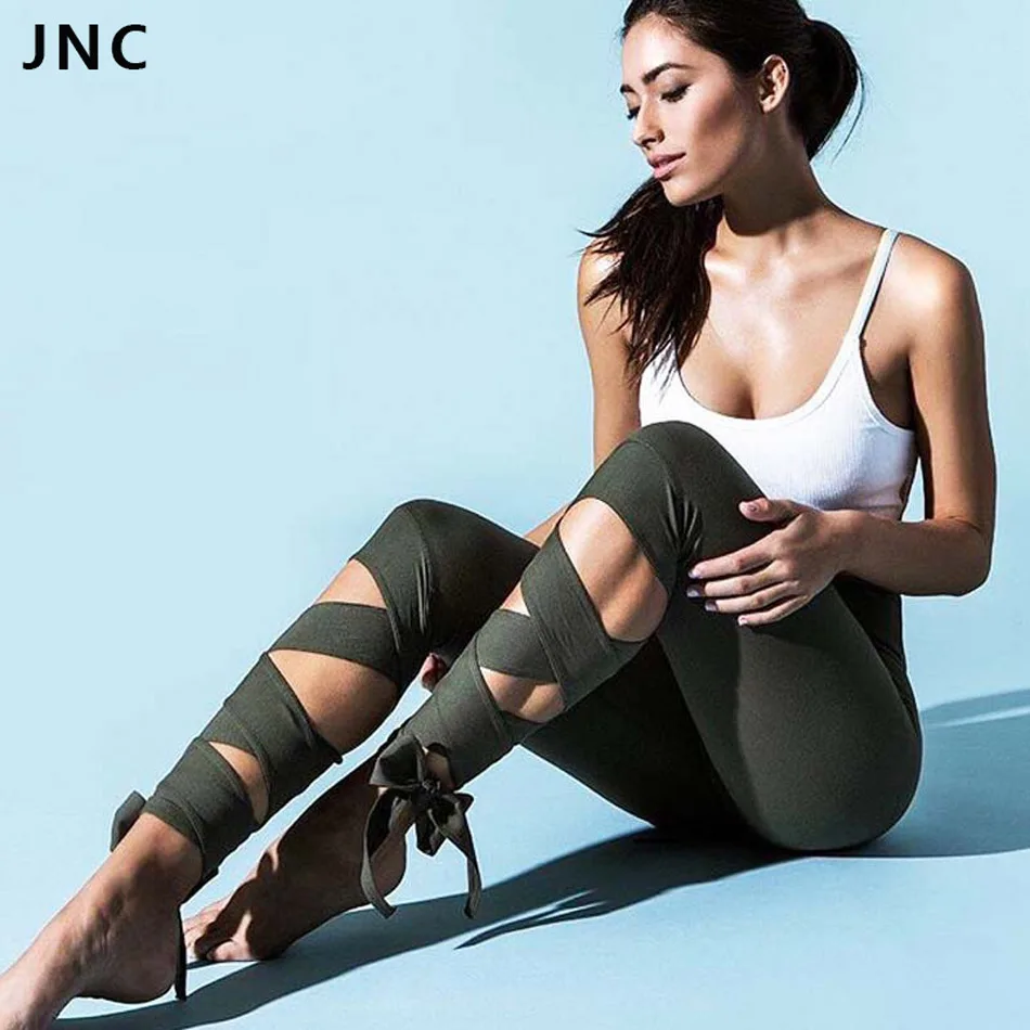 Wide Bandage Yoga Pants For Women Turnout Leggings For -3431