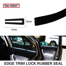 7x3mm 590″ 1500cm U pillar Black Edge Trim Rubber lock Seal Strip Car Auto Camper Trailer RV weatherstrip exterior interior #50