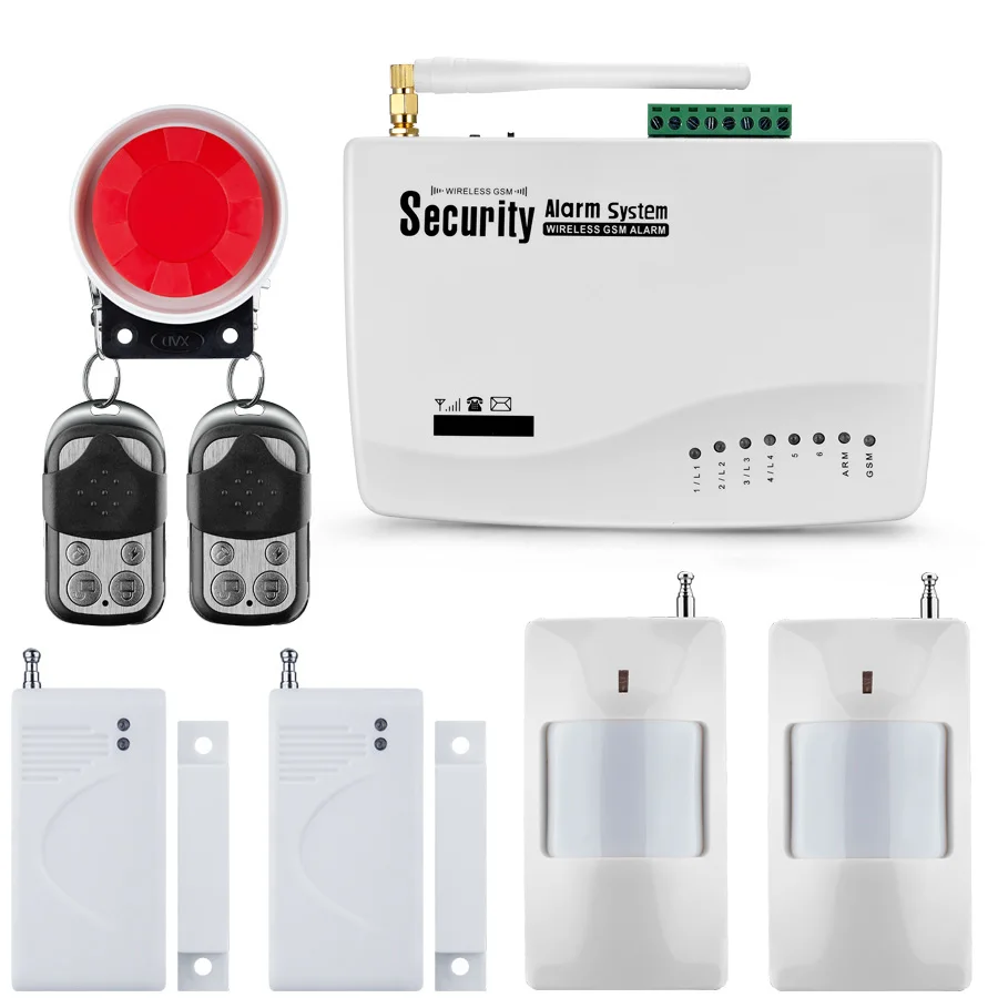 Беспроводная домашняя система охранной сигнализации 900/1800/1900 МГц с дверью PIR детектор Русский Английский Голосовая Безопасность GSM сигнализация - Цвет: GSM100B2