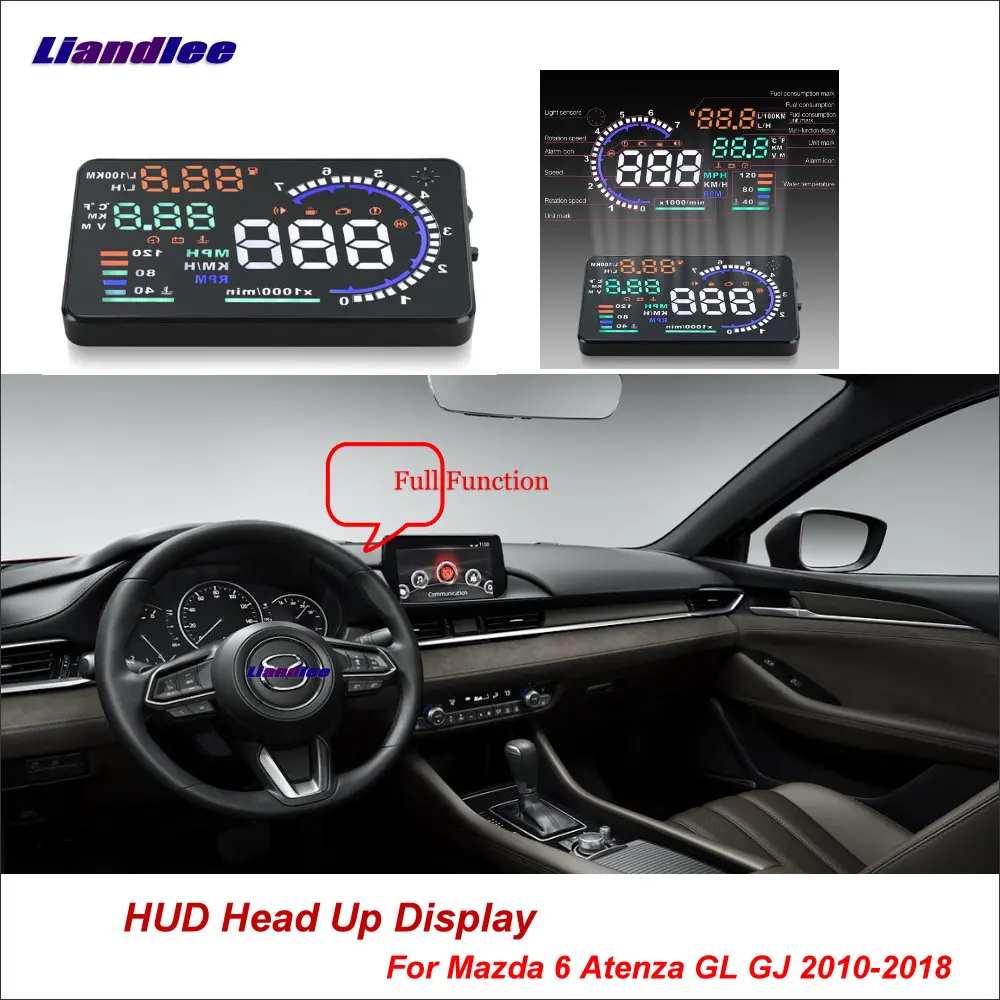 Liandlee Автомобильный дисплей HUD для Mazda 6 Atenza GL GJ 2010- цифровой проектор, экран, детектор расхода топлива