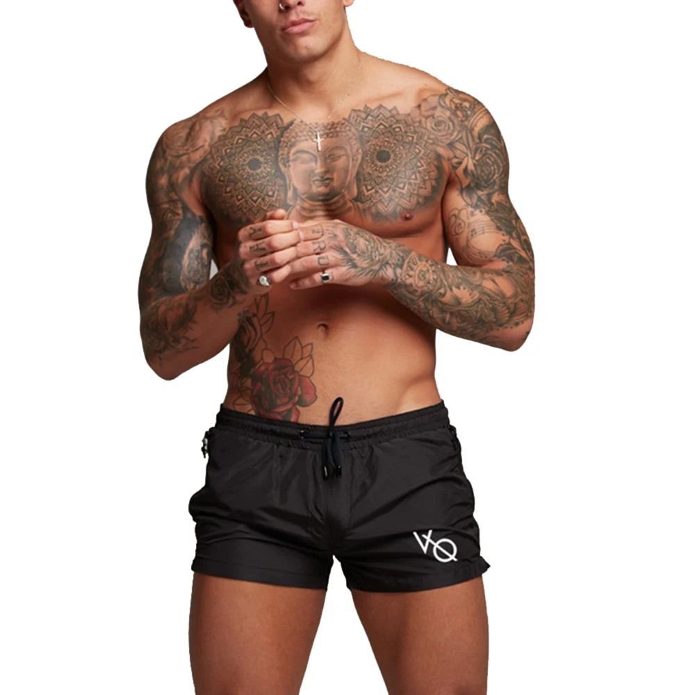 M-XXL Men Briefs Beach Shorts With Zipper Pocket Sports Suits Men's Swimming Trunks Swimsuit Swim Pants