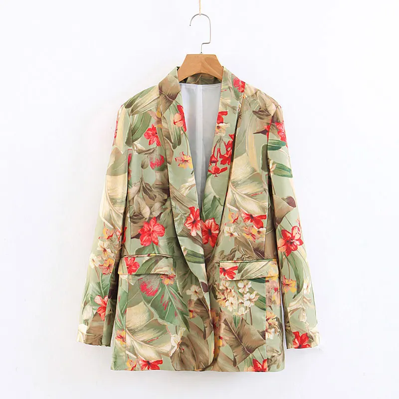 

HEE GRAND Women Print Blazers Open Stitch Ladies Suits Back Spliting Office Ladies Outwears Autumn 2019 Pockets Jackets WWX497