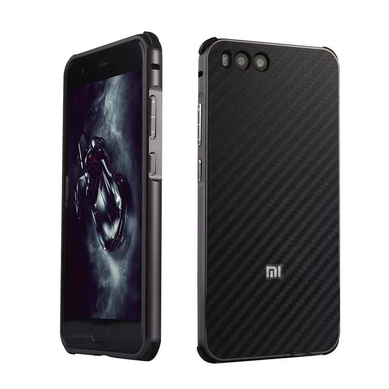 cheap Bosilang For Xiaomi Mi 6 Aluminum Alloy Bumper + Carbon Fiber PC Protection Mobile Cover