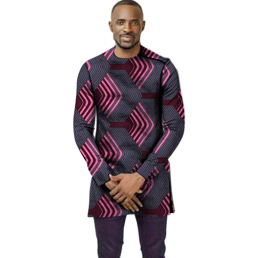 Африканская одежда мужская рубашка slim fit Анкара o-образным вырезом печати Топы настроить для свадебной одежды мужские формальные футболки "Анкара"