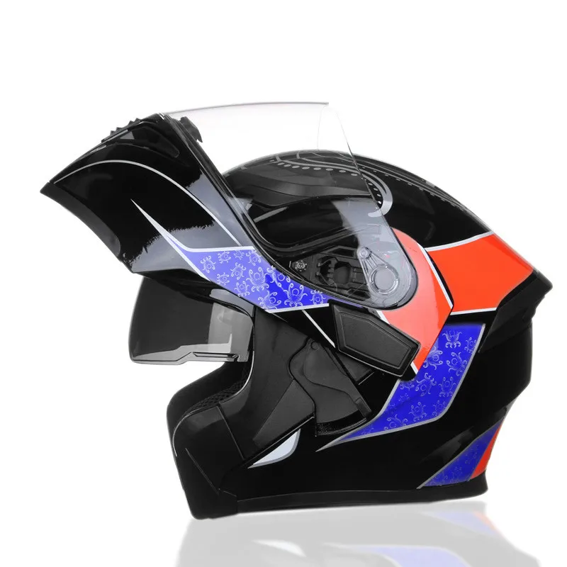 

ABS Motorcycle Helmet DOT Standard Face Lift Helmet Men's Double Lens Motorcycle Helmet Four Seasons Safety Helmet For Men
