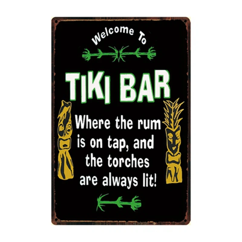 [Kelly66] добро пожаловать в TIKI BAR ALOHA летний лагерь металлическая вывеска Оловянная табличка для домашнего декора настенная живопись 20*30 см размер Dy66 - Цвет: y-2514