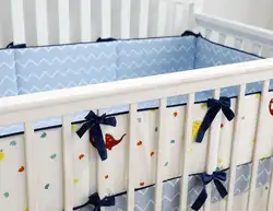 4 шт., Детские бортики для кроватки, бамперы для новорожденных мальчиков и девочек, дышащая защита для кроватки (Динозавр)