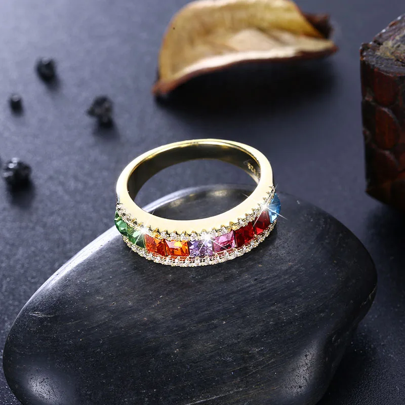 Женские кольца с кристаллами Swarovski яркие обручальные из стерлингового серебра 925