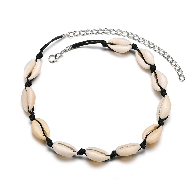 Женское Ожерелье с раковинами натуральная ракушка летнее пляжное колье ожерелье плетеное ожерелье Concha богемная Мода jewely девушка подарок