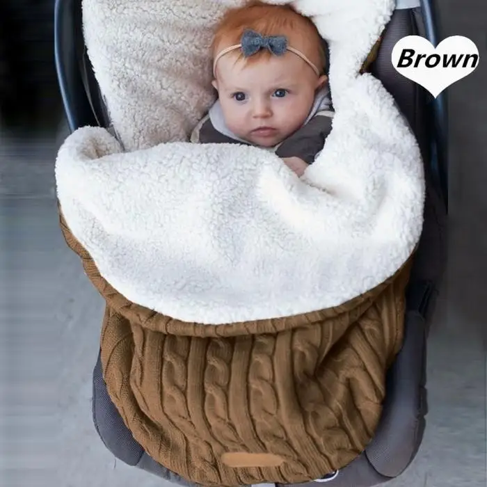 Горячая Распродажа 1 шт. детский спальный мешок детский утепленный бархатный вязаный теплый спальный мешок шерстяная коляска спальный