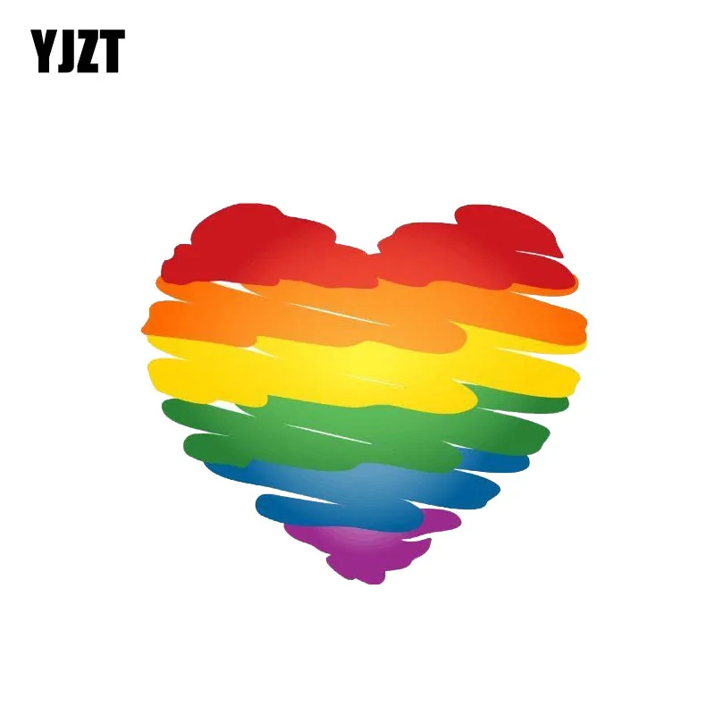 

YJZT 12.4CM*10.6CM Personalities Heart Gay Decorative Reflective Car sticker Decal 12-0945