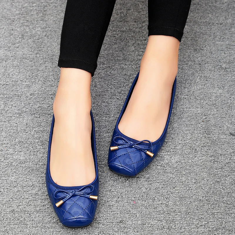 

2018 Women Shoes Pu Leather Lofers Shoes for Women spring autumn butterfly-knot Casual Flats Slip on Ballet Flats