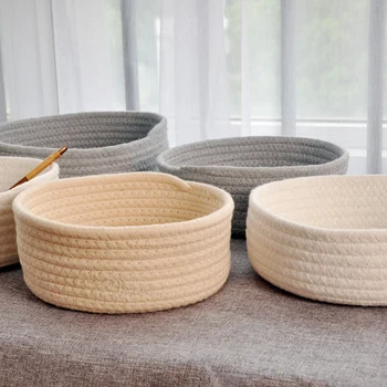

3pcs/set Cotton Thread Storage Baskets Foldable Round Oval Laundry Fabric Clothes Baby Toys Suneries Organizer Belly Basket
