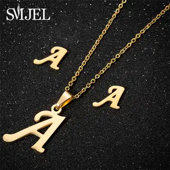 SMJEL Tiny Initial Letter Earrings Stainless Steel Personalize A-Z Alphabet Stud Earings Everyday Jewelry Bridesmaids brincos