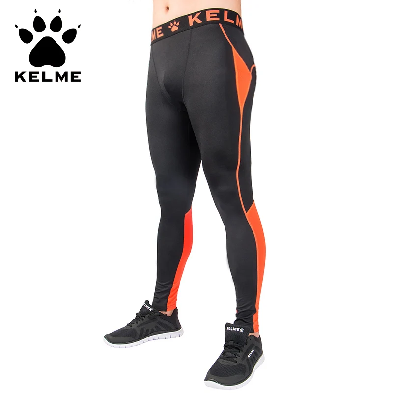 

KELME Training Tights Pants Men Running Sports Gym Fitness Breathable Quick-dry Elastic Bodybuilding Trousers K15Z709