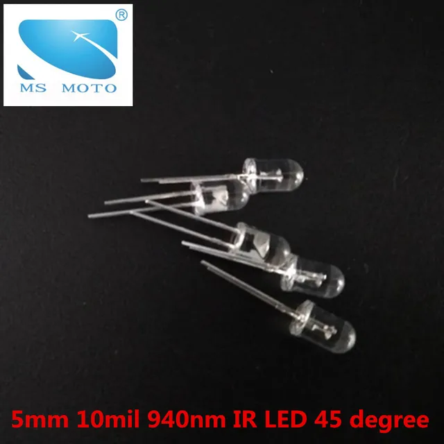 Best Offers 50 Pcs/lot 5mm 10mil Infrared LED Night Vision 940nm invisible IR Diode 45 degree Led Light Diodes  For remote controler