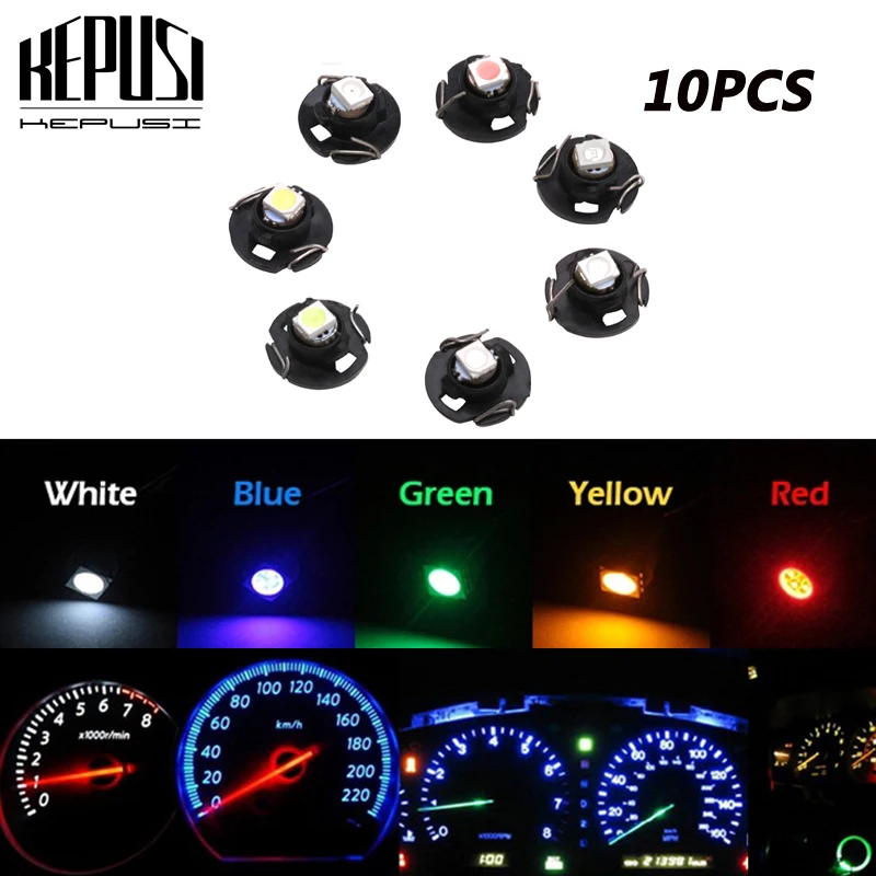 

10X T4.2 LED Light Dashboard Instrument Bulb lamp 12V Neo Wedge White/Blue/Ice Blue/Red/Yellow/Green For Honda Accord Civic