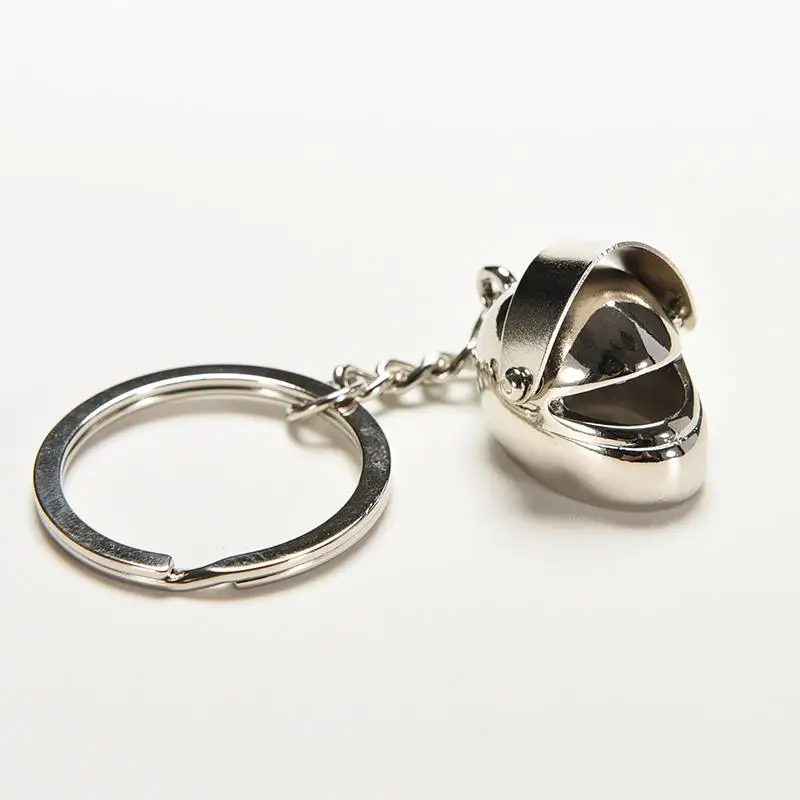 

Silver 3D Car Motorcycle Bicycle Helmet Auto Key Chain Ring Keychain Keyring