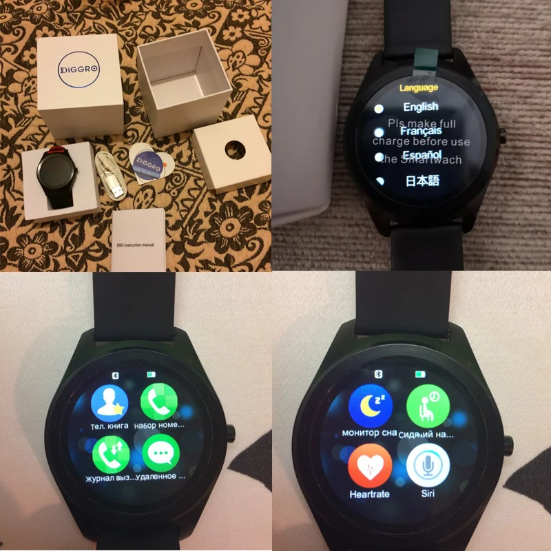 Diggro DI03 Plus Смарт часы Bluetooth водонепроницаемый монитор сердечного ритма во время сна шагомер 320 мАч умные часы для Android и IOS