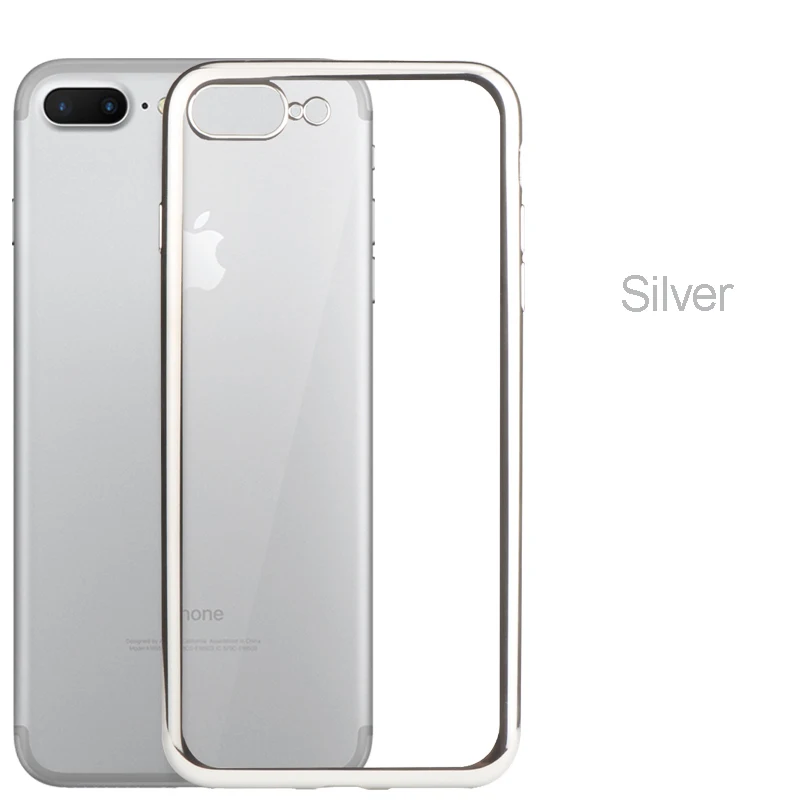 Case For iPhone 5 5S SE 6 6S plus 7 Plus Luxury Plating Gilded Transparent TPU Silicone Soft Phone Cases Cover For iPhone 6 Case (13)