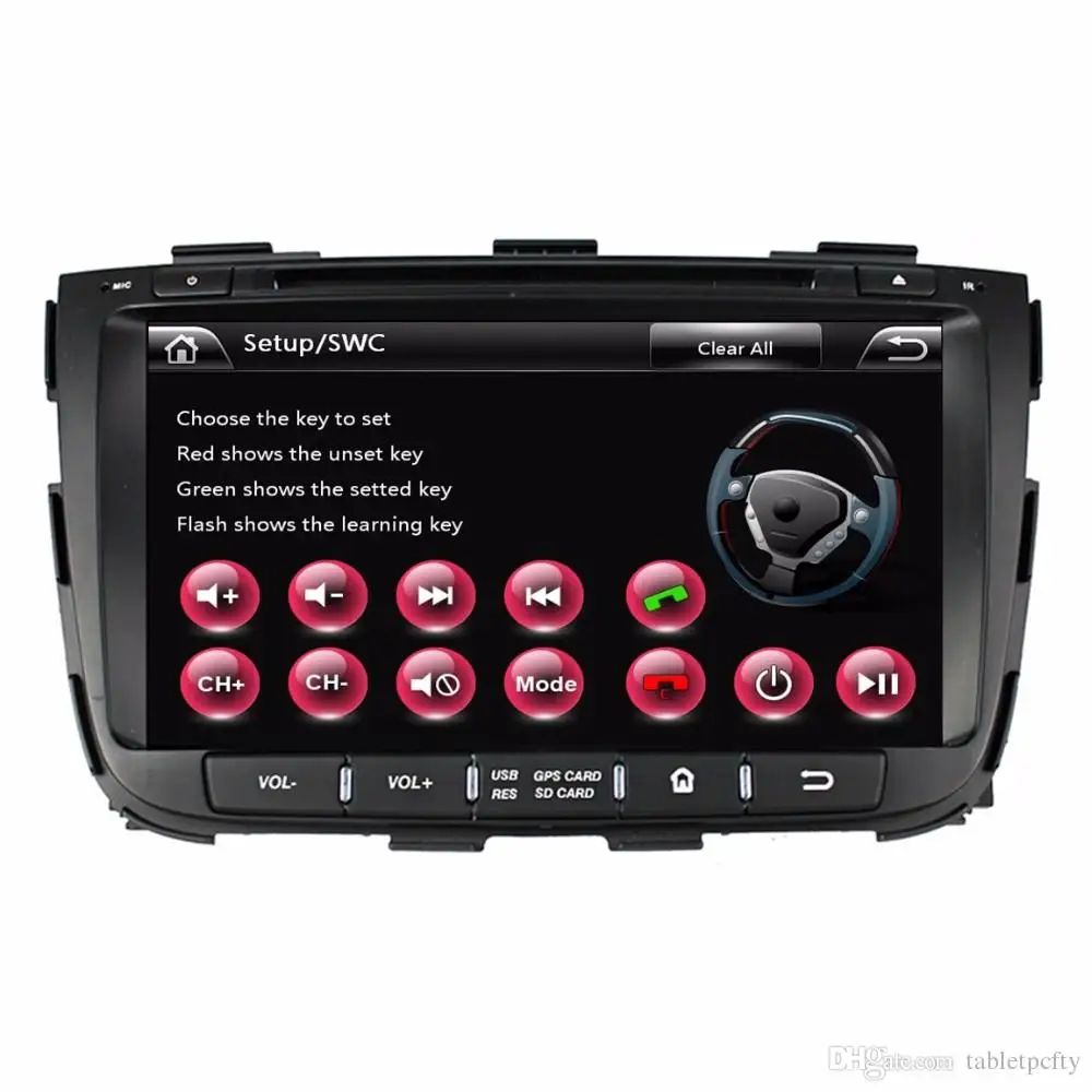 " in-dash автомобильный dvd-плеер с gps(опционально), аудио Радио стерео, USB/SD, AUX, BT/tv, Автомобильный мультимедийный головной убор для Kia SORENTO 2013