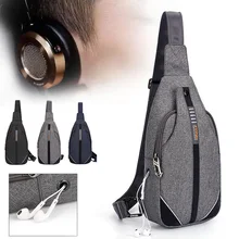 Мужская сумка-слинг через плечо, нагрудная сумка с защитой от кражи, многофункциональная Повседневная сумка с отверстием для наушников, походная сумка через плечо