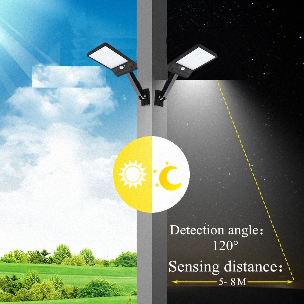 48 Светодиодный Солнечный свет три режима Водонепроницаемый светодиодный настенный светильник Путь Настенный пейзаж крепление садовый