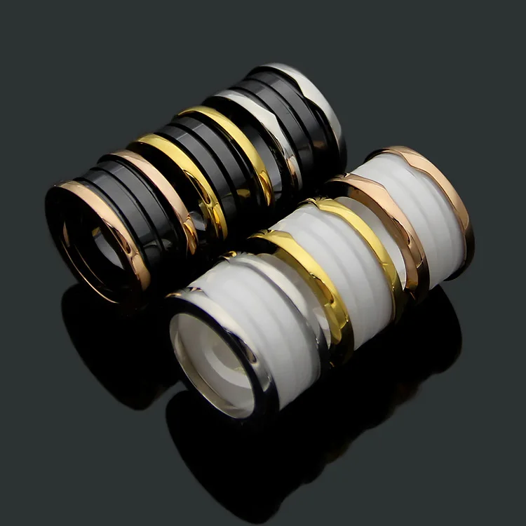 

Top quality High Version Ceramic Ring Arc Edition Inside engraved Black and White Ceramic bulgaria Couple love Ring