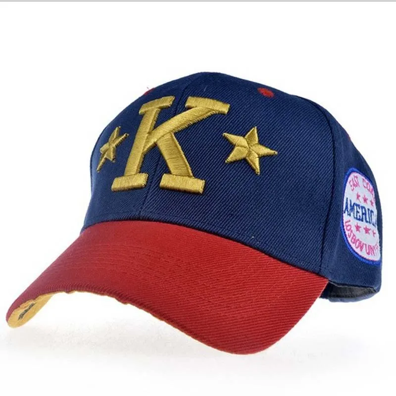 

1 Pcs 2017 Hot Sell Letter K Pentagram Baseball Cap Summer Fashion Cotton Brand Hats For Men And Women 1146