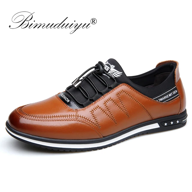 US $31.68 BIMUDUIYU Handmade Genuine Leather Men Loafers Shoes Fashion Sneakers Casual Shoes Comfortable Slip