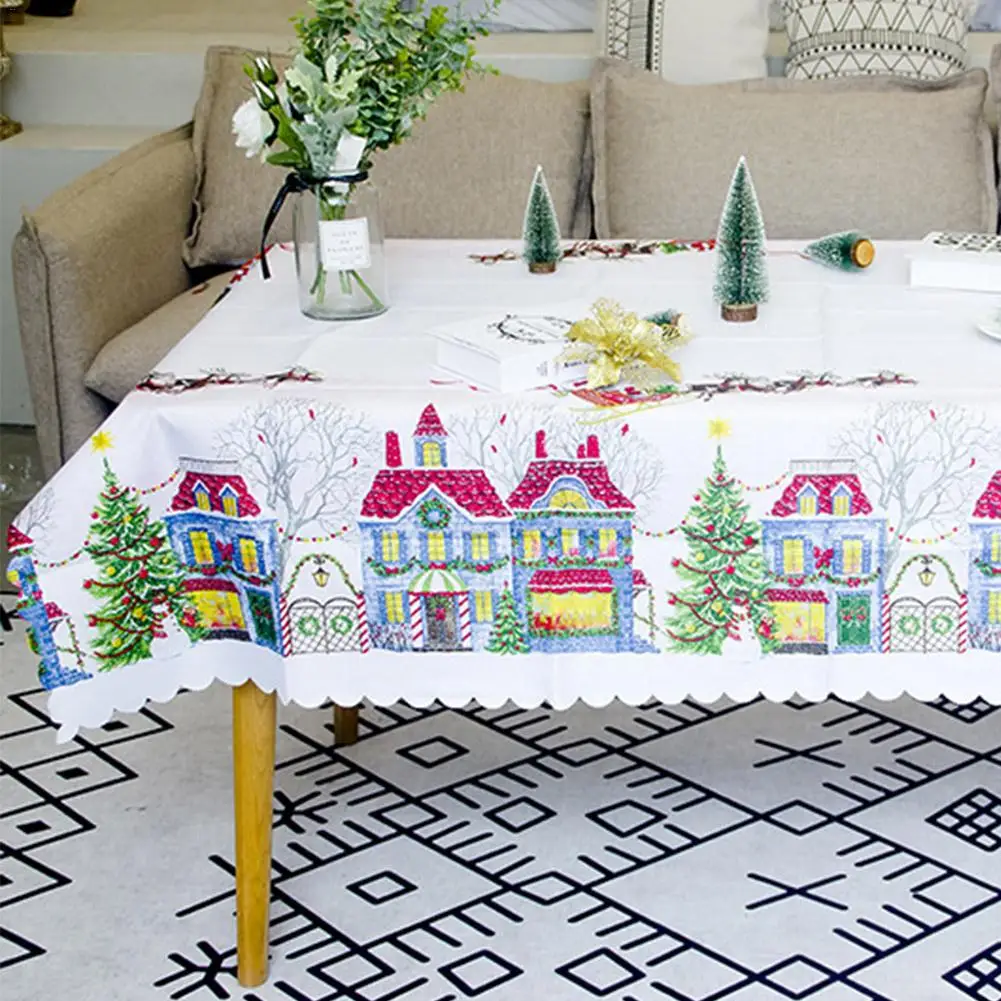 Christmas Party Table Cloth Dining Kitchen Table Cover Protector Tablecloth Xmas Home Table Decor Christmas Party Table Cloth Dining Kitchen Table Cover Protector Tablecloth Xmas Home Table Decor