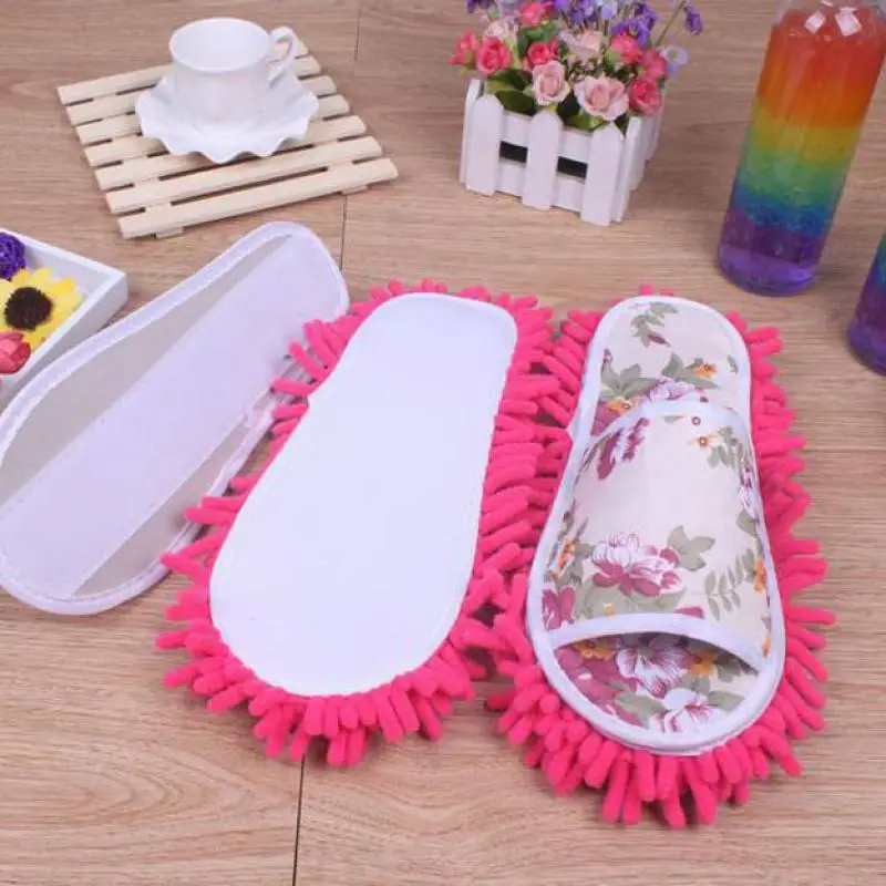 Las mujeres trapeador zapatillas polvo limpiador de bao piso casa cubierta de zapatos fregona de limpieza de zapatos 10 *