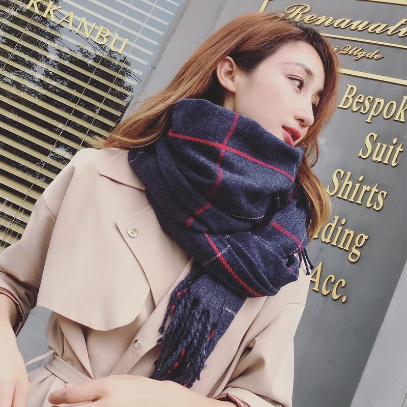 2018 Autumn Winter Female Wool Plaid Scarf Women Cashmere Scarves Wide Lattices Long Shawl Wrap Blanket Warm Tippet Drop Ship 2018 Autumn Winter Female Wool Plaid Scarf Women Cashmere Scarves Wide Lattices Long Shawl Wrap Blanket Warm Tippet Drop Ship