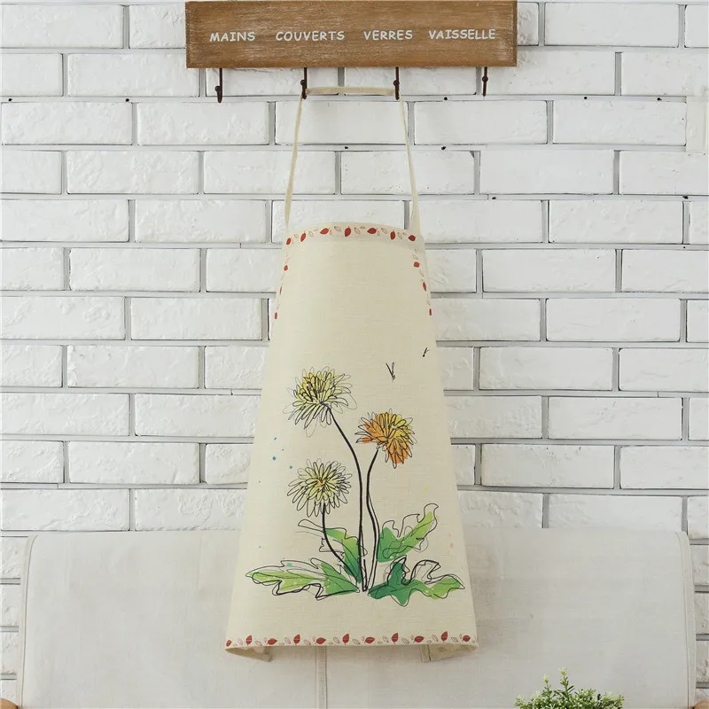 A 1pcs Cotton Linen Owl Flower Pattern Apron Woman Adult Bibs Home Cooking Baking Coffee Shop Cleaning Apron Kitchen Accessory - Цвет: A