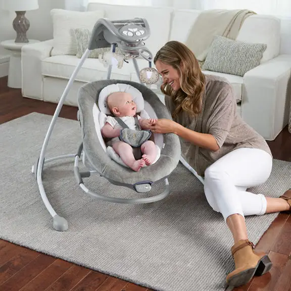 

Fashion Big Space Electric Baby Crib/ Infant Rocker, 74*55 cm,10 KG Plus Mosquito Net, Baby Swing Bed Baby Cradle