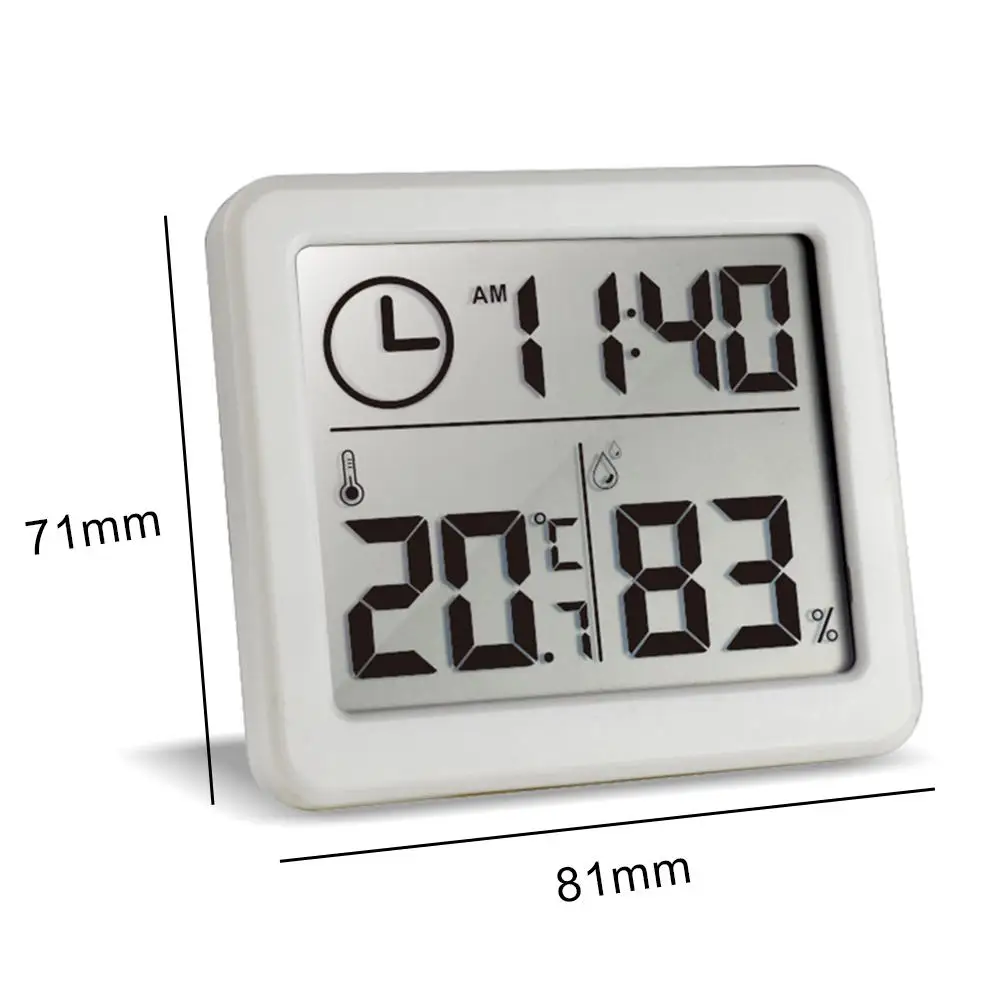 Thermometer Hygrometer Wall Clock Office Electronic Temperature And Humidity Monitor Digital Clock